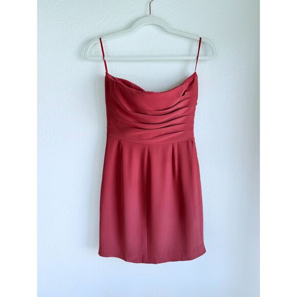 Armani Collezioni 2004 Silk Blend Strapless Mini Sheath Dress in Dusty Rose Pink - Picture 3 of 10